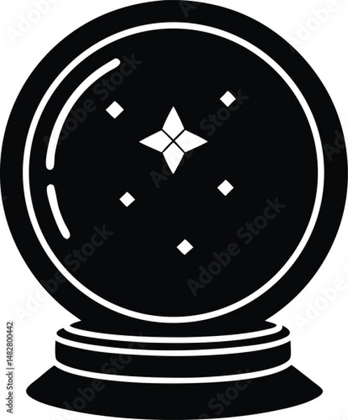 Obraz crystal ball vector icon.