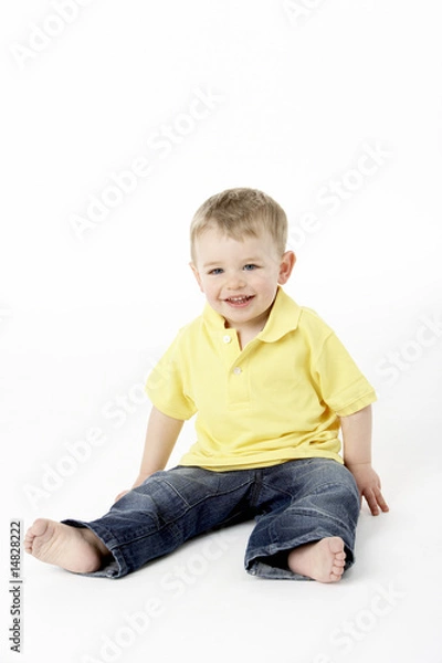 Obraz Young Boy Sitting In Studio