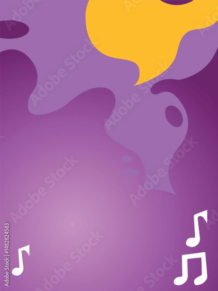 Obraz Purple Theme Abstract Musical Notes Vector Background