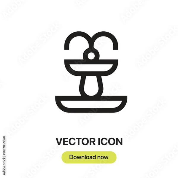 Fototapeta Fountain icon vector. Linear-style sign for mobile concept and web design. Fountain symbol illustration. Pixel vector graphics - Vector.