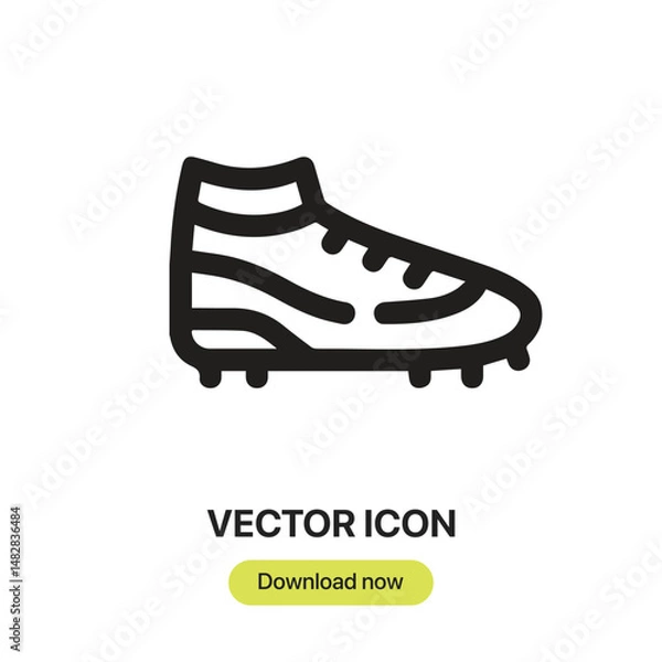 Fototapeta Football Shoes icon vector. Linear-style sign for mobile concept and web design. Football Shoes symbol illustration. Pixel vector graphics - Vector.