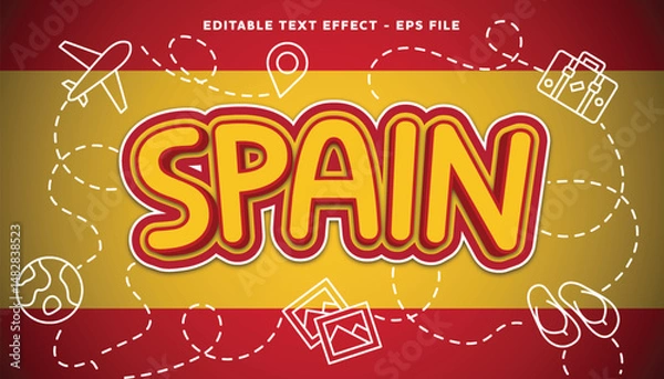 Fototapeta spain editable text effect with modern and simple style