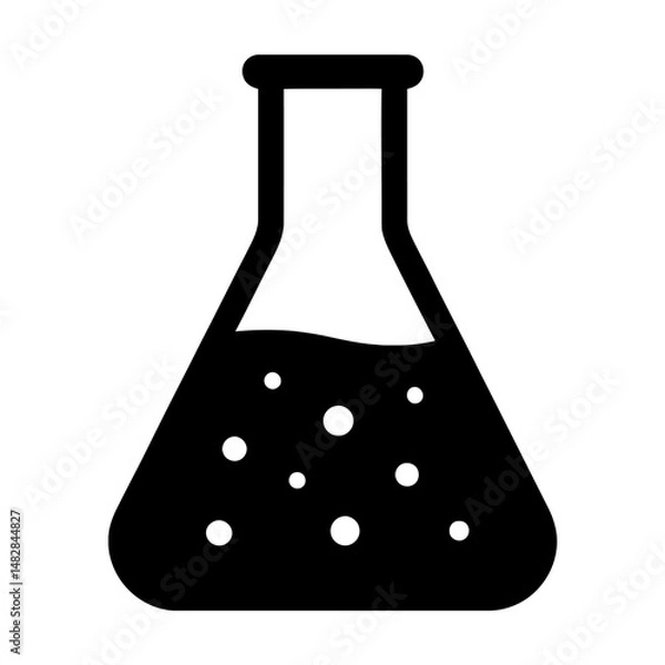Fototapeta Laboratory Flask with Bubbles – Representation of Science, Experimentation, and Chemical Reactions