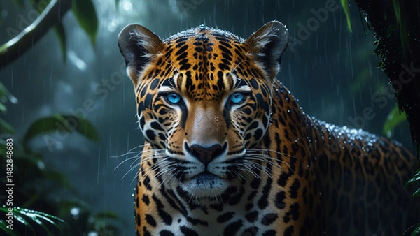 Fototapeta close up of a leopard