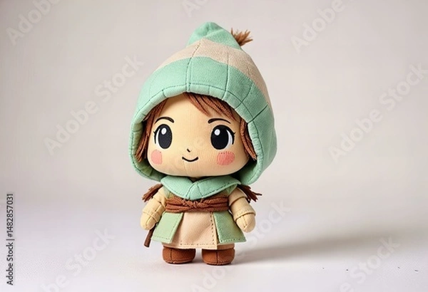 Fototapeta Stunning Minimalist chibi druid character design.