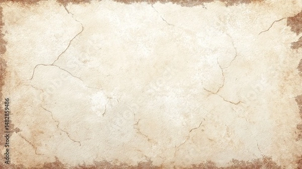 Fototapeta Antique Parchment with Cracks: A weathered parchment with subtle cracks and textures evokes the timeless elegance of ancient documents and maps.