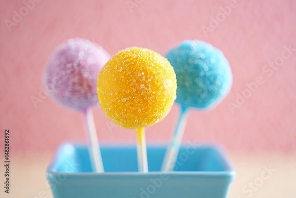 Obraz Glittering Cake Pops in a Pastel Celebration