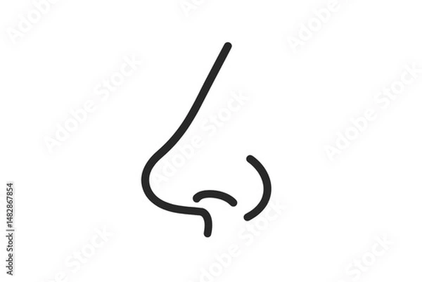 Fototapeta Nose outline and design on a simple white background capturing the essence of human anatomy through minimalism