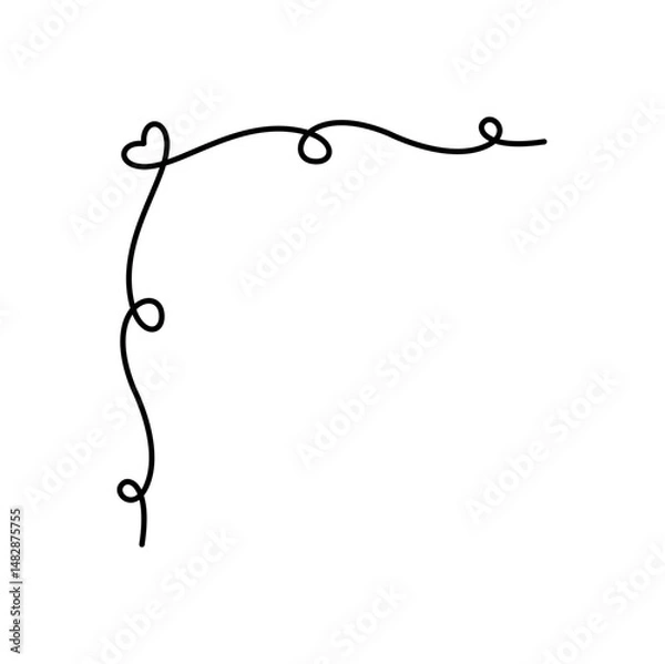 Obraz Doodle heart corner border