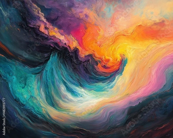 Fototapeta Vibrant Abstract Swirling Colors in Dynamic Motion Art Piece