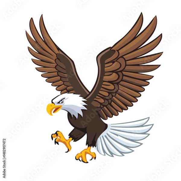 Fototapeta bald eagle in flight