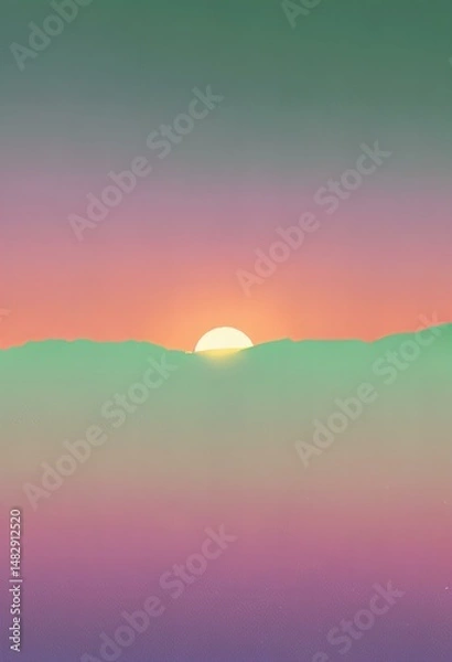 Fototapeta Stunning Graphic Sunset gradient background with orange, pink, and purple hues.