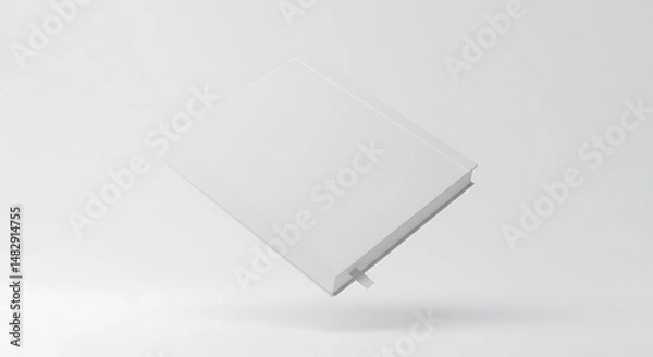Obraz Book Floating on White Background with Bookmark
