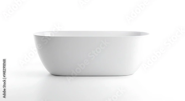 Obraz Isolated White Bathtub on White Background Clean Minimalist Style