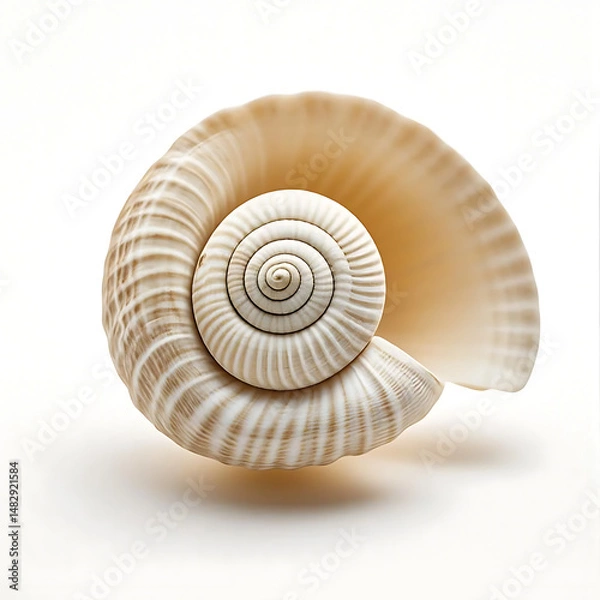 Fototapeta Seashell Spiral A Close-Up View of Nature's Perfect Geometry,  Ocean Treasure, Coastal Beauty, Beach Find,  Shell Structure