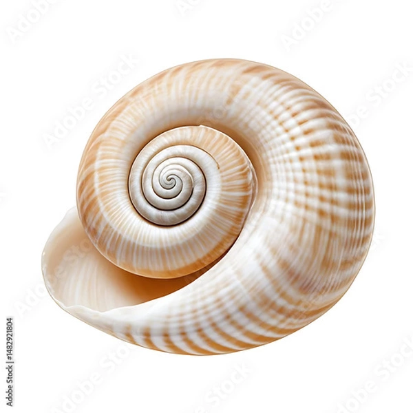 Fototapeta Close-up of a Spiral Seashell  Nature's Perfect Geometry, Coastal Beauty, Ocean Treasure