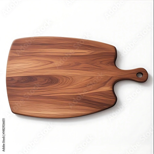 Fototapeta Elegant Walnut Wood Cutting Board with Handle Perfect for Chefs and Home Cooks