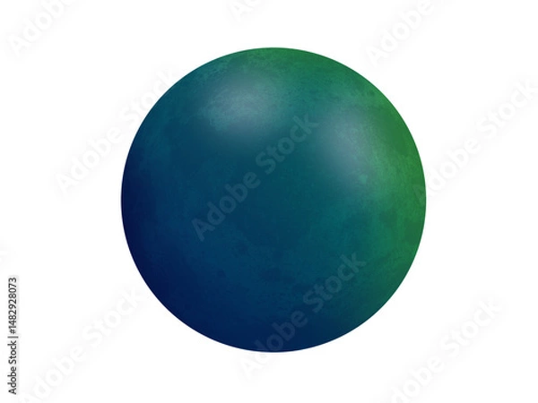 Fototapeta 3D green circle shape, illustration without background. Object for use in various graphic design works.