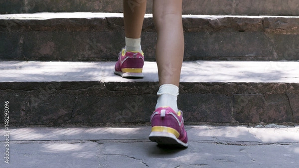 Obraz close up walking up stair