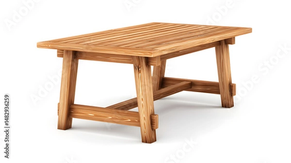 Obraz A wooden table with a brown top