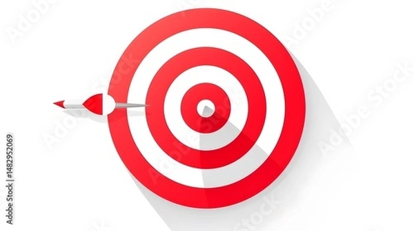 Obraz Precision and Accuracy in Archery: Target for Arrows with Hit and Miss Marks in Red and White