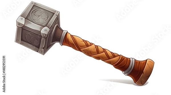 Obraz Thor's Hammer: Iconic Norse Mythology Weapon Symbolizing Power in Professional Photo