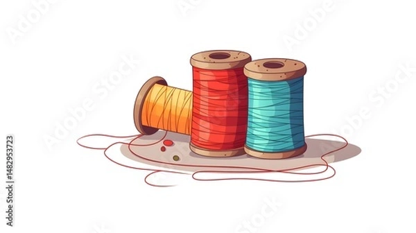 Obraz Needle and thread for sewing and knitting crafts - Hobbies and Leisure Activity