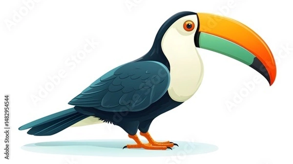 Obraz Colorful Toucan Cartoon Vector Illustration for Marketing Materials and Educational Use