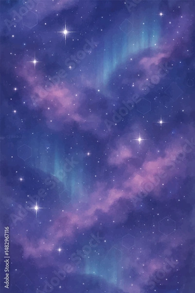 Obraz Watercolor galaxy background, illustration vector