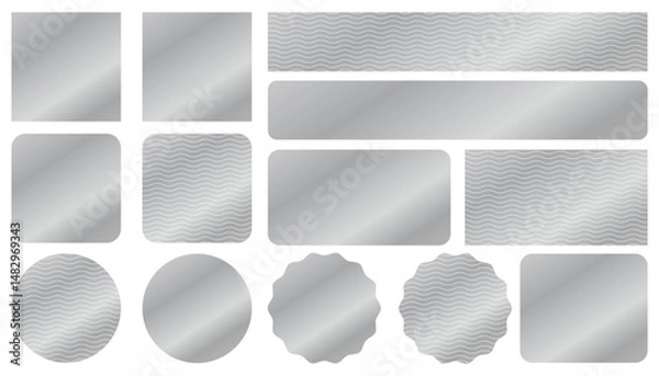 Fototapeta Solid Silver Scratch Card Shape. Vector EPS10