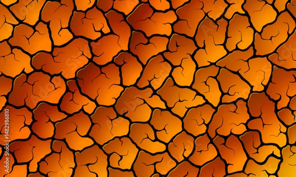 Obraz Abstract golden dry cracked ground texture background. luxury cracked earth.