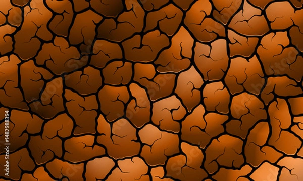 Obraz Abstract brown dry cracked ground texture background. old cracked soil.