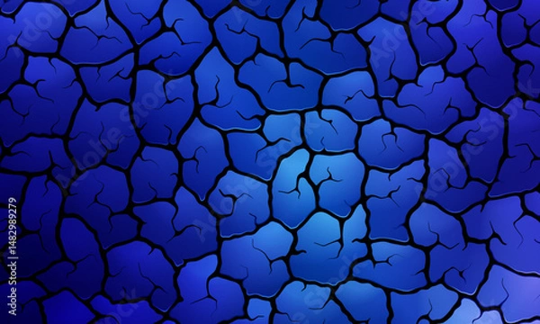 Obraz Abstract blue dry cracked ground texture background. artistic shiny pattern.