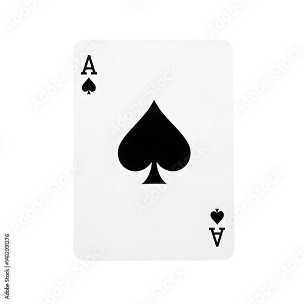 Obraz Ace of spades playing card isolated on transparent background