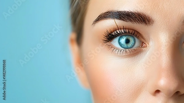 Obraz Close up Photograph of a Cosmetic Surgeon s Hands Meticulously Marking Surgical Guidelines Around a Patient s Eyes with a Fine Pen Ensuring Clear Copy Space for Procedure or Treatment