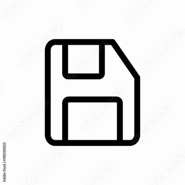 Fototapeta Save disk storage file icon vector sign