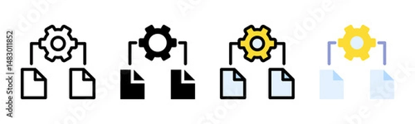 Fototapeta File icon sheet multiple style collection