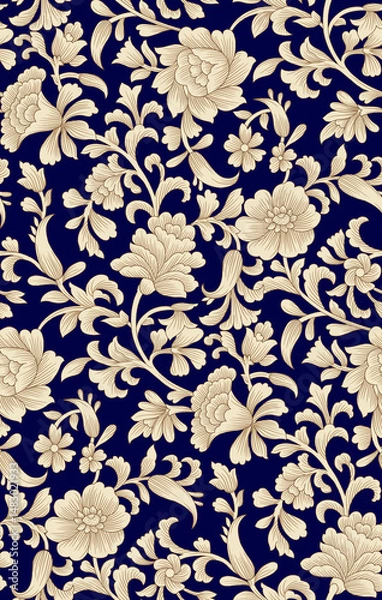 Fototapeta seamless damask pattern