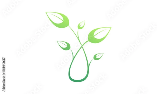 Obraz Clean leaf plant design vector