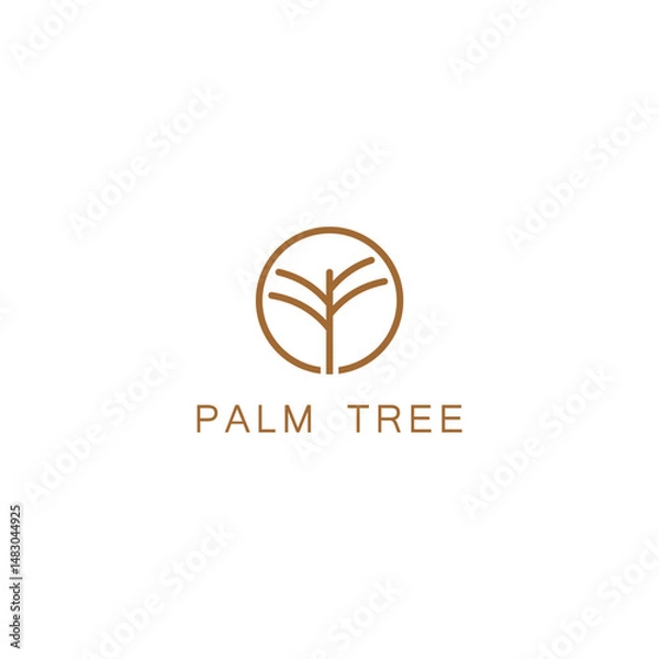 Obraz simple and minimalistic palm tree with luxurious lines logo design