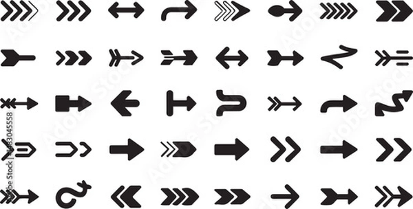 Obraz Comprehensive Collection of Arrow Icons in Various Styles for Diverse Design Needs