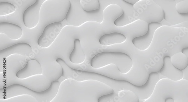 Obraz Abstract White Liquid Texture, Seamless Pattern