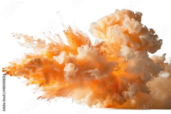 Fototapeta  fine art photography of powder in motion, dynamic composition with floating textures and energy, vivid contemporary style Varient 5