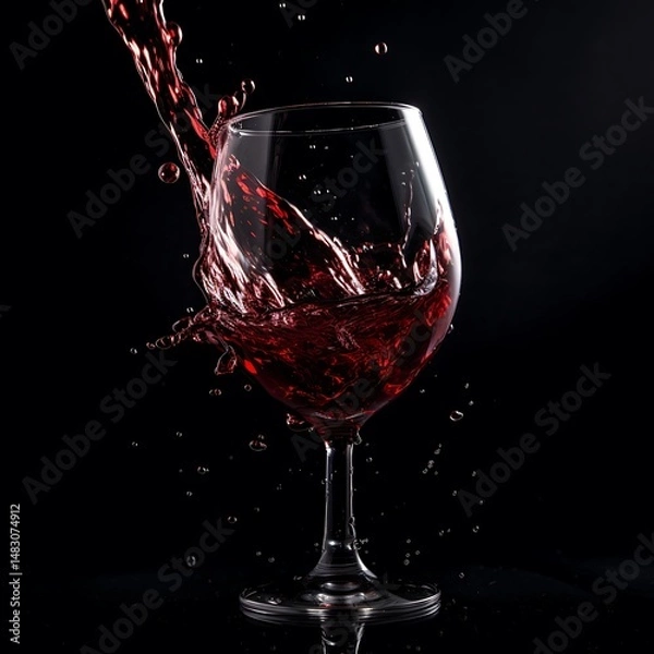 Obraz Wine Splash Black Backdrop.