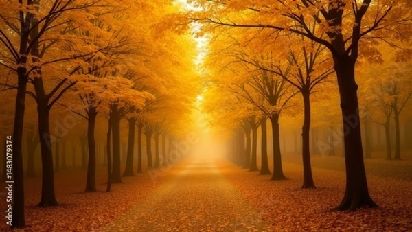Fototapeta The sunset scene in the forest