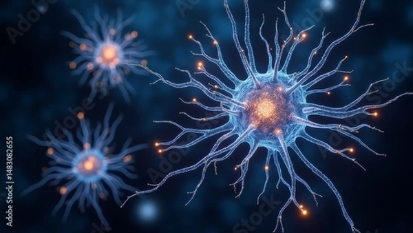 Fototapeta Microscopic neural cells