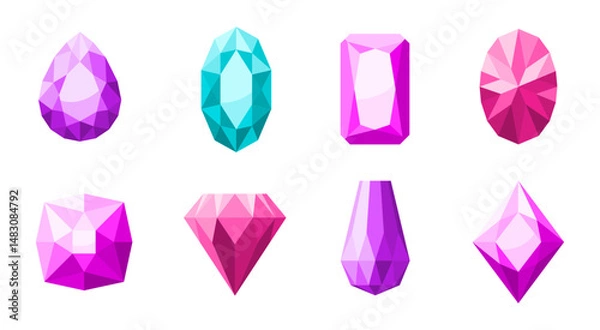 Fototapeta Set Icons crystal gems