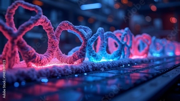 Fototapeta Microscopic colored DNA
