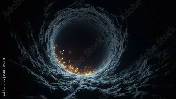 Fototapeta Microscopic black circular ring