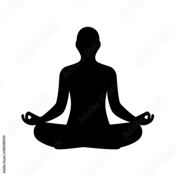 Fototapeta Meditation Pose Silhouette – Representation of Mindfulness, Relaxation, and Inner Balance